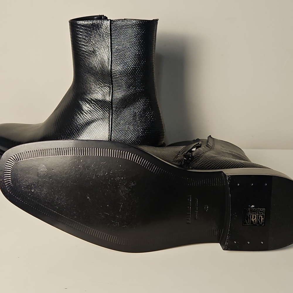 Mens Balenciaga Chrystal Bootie L20 Lizard Effect Black Calfskin Designer Shoes - Picture 16 of 16